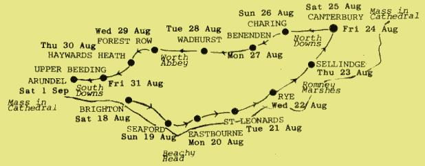 Click on the map to see details of each day, or use the hyperlinks below.